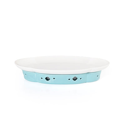 طبق سيراميك أنيق مع قاعدة موقد عملية