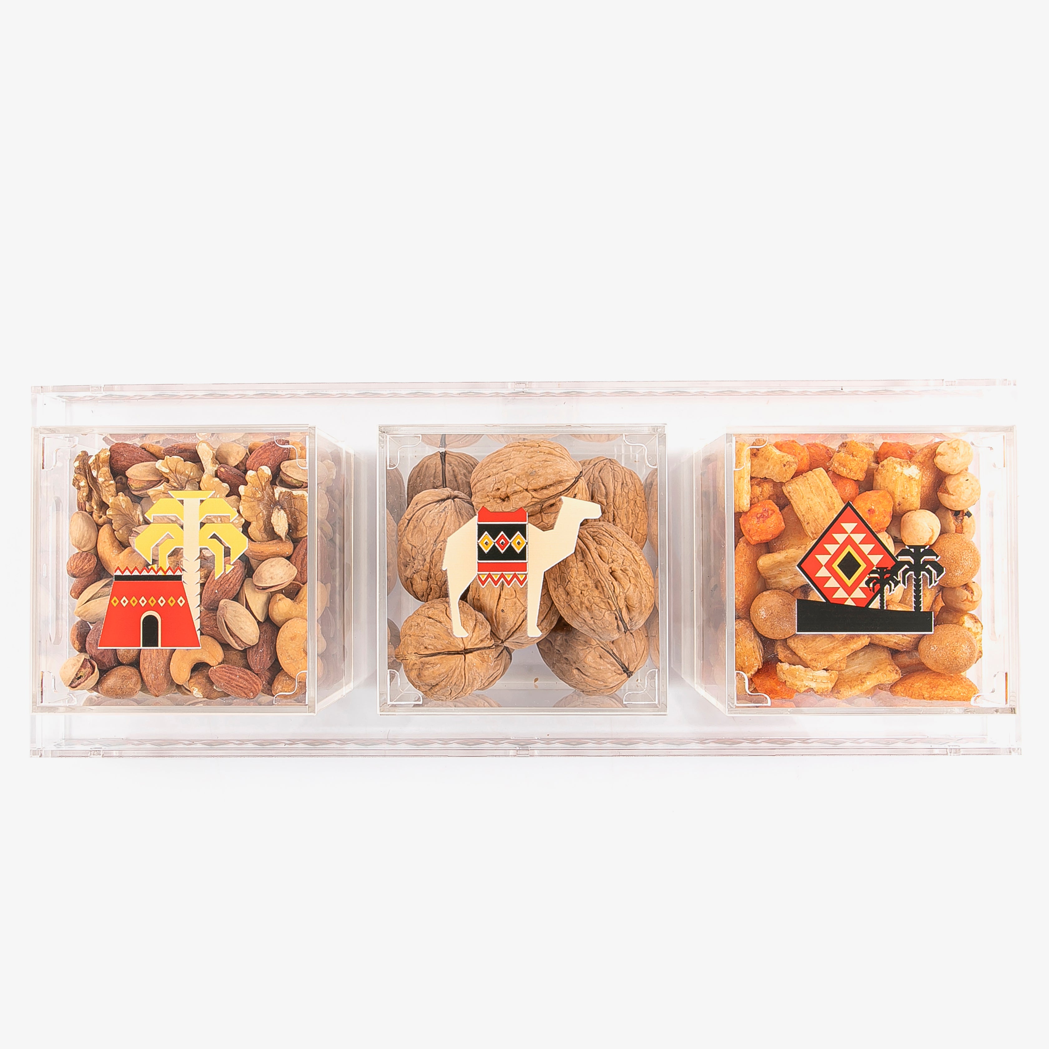 Acrylic Tray with 3 Sadu Design Containers and Gift Box