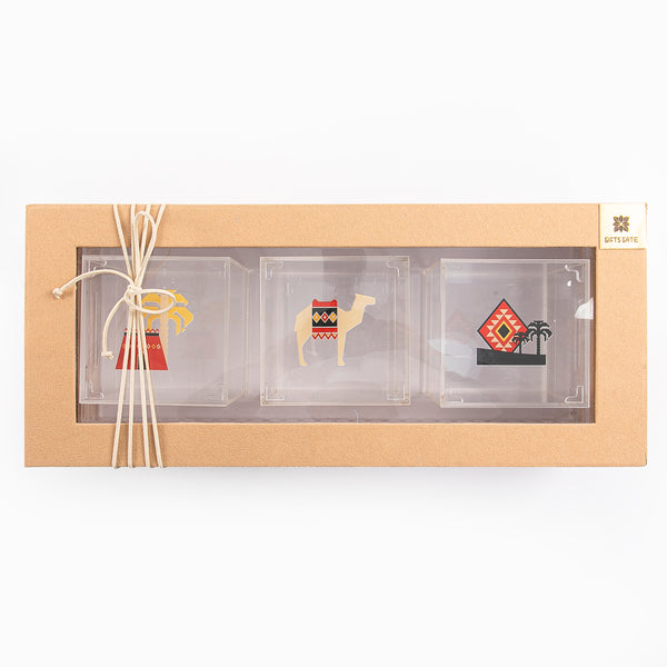 Acrylic Tray with 3 Sadu Design Containers and Gift Box