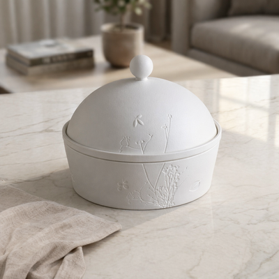 Matt White Ceramic Bowl with cover