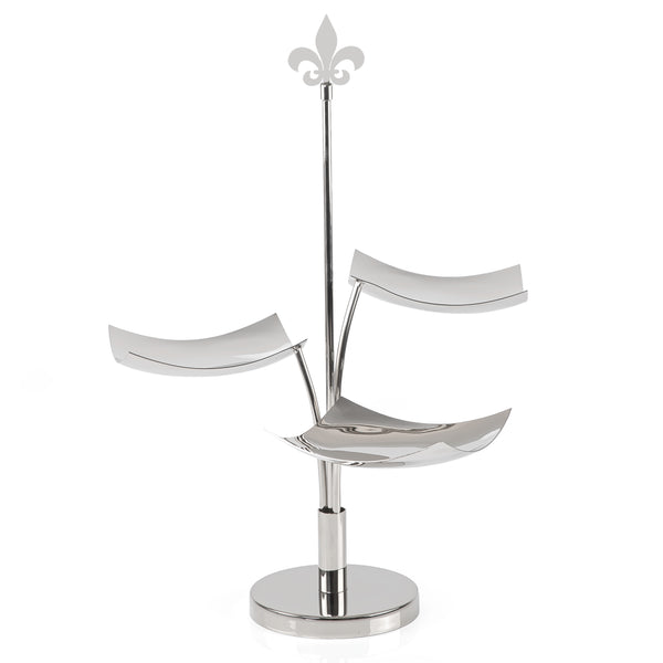 Stainless Steel Serving Stand with
 Three Square Dishes