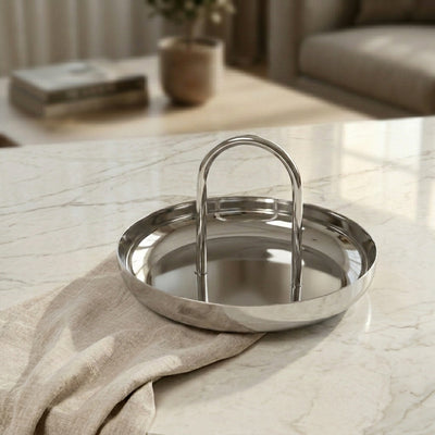 Stainless Steel bowel with a holder - silver medium