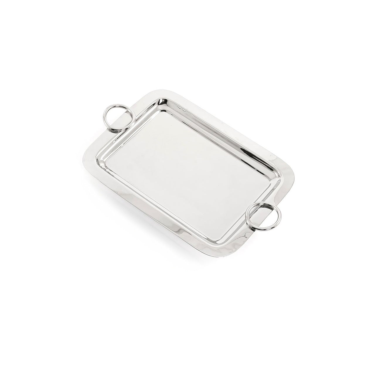 Square Metal Tray with Ring Handles