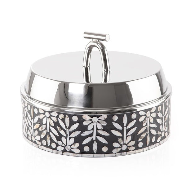 حافظ حرارة الطعام من الصدف و الإستانلس ستيل حجم كبير - أسود