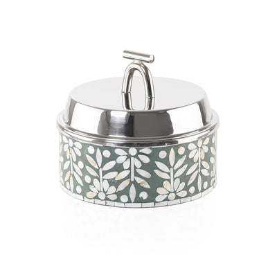 Small mother of pearl stainless steel food heat keeper - green