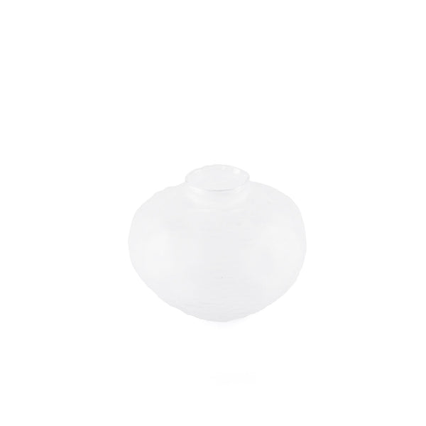 Elegant irregular-shaped white glass vase - medium