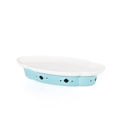 طبق سيراميك أنيق مع قاعدة موقد عملية