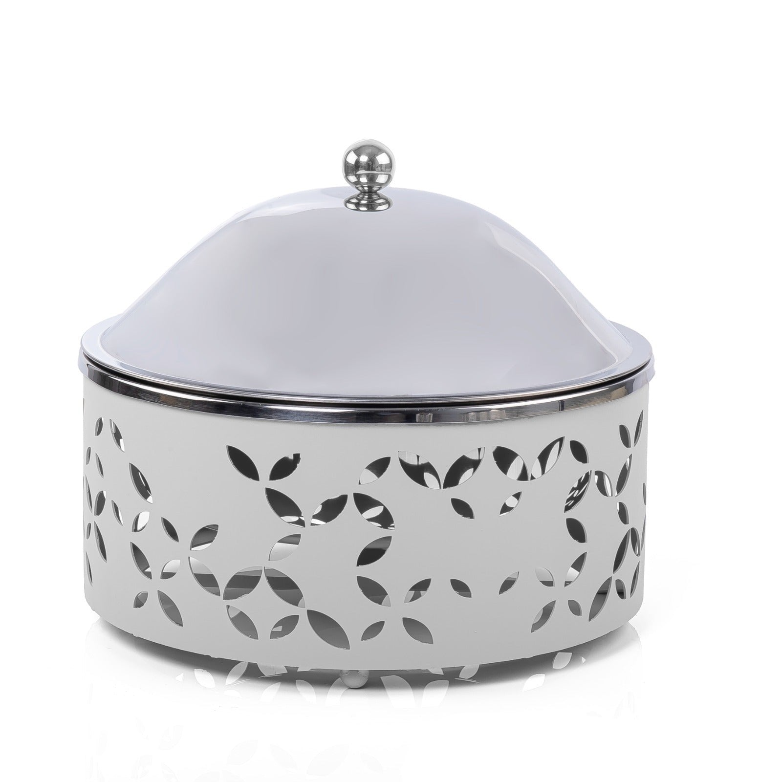 حافظة حرارة دائرية من الإستانلس ستيل - رمادي