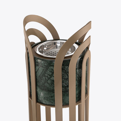 Dust Metal Mabkhar with green Marble Base in Gift Box