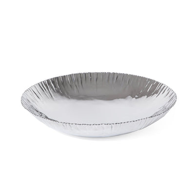 Round silver metal serving bowl - Small
وعاء تقديم معدني أنيق بلمسة فضية - صغير