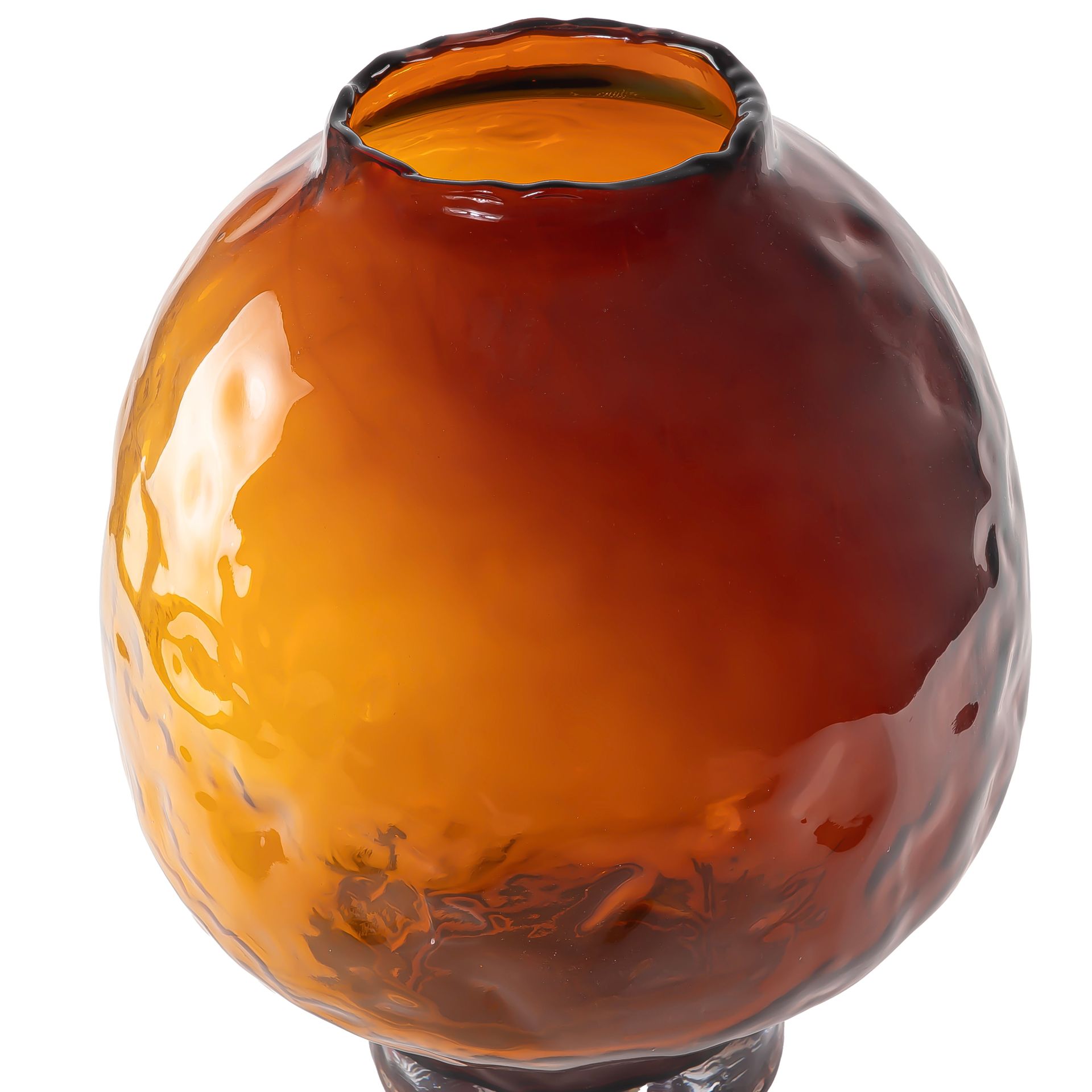 Maroon - transparent glass vase