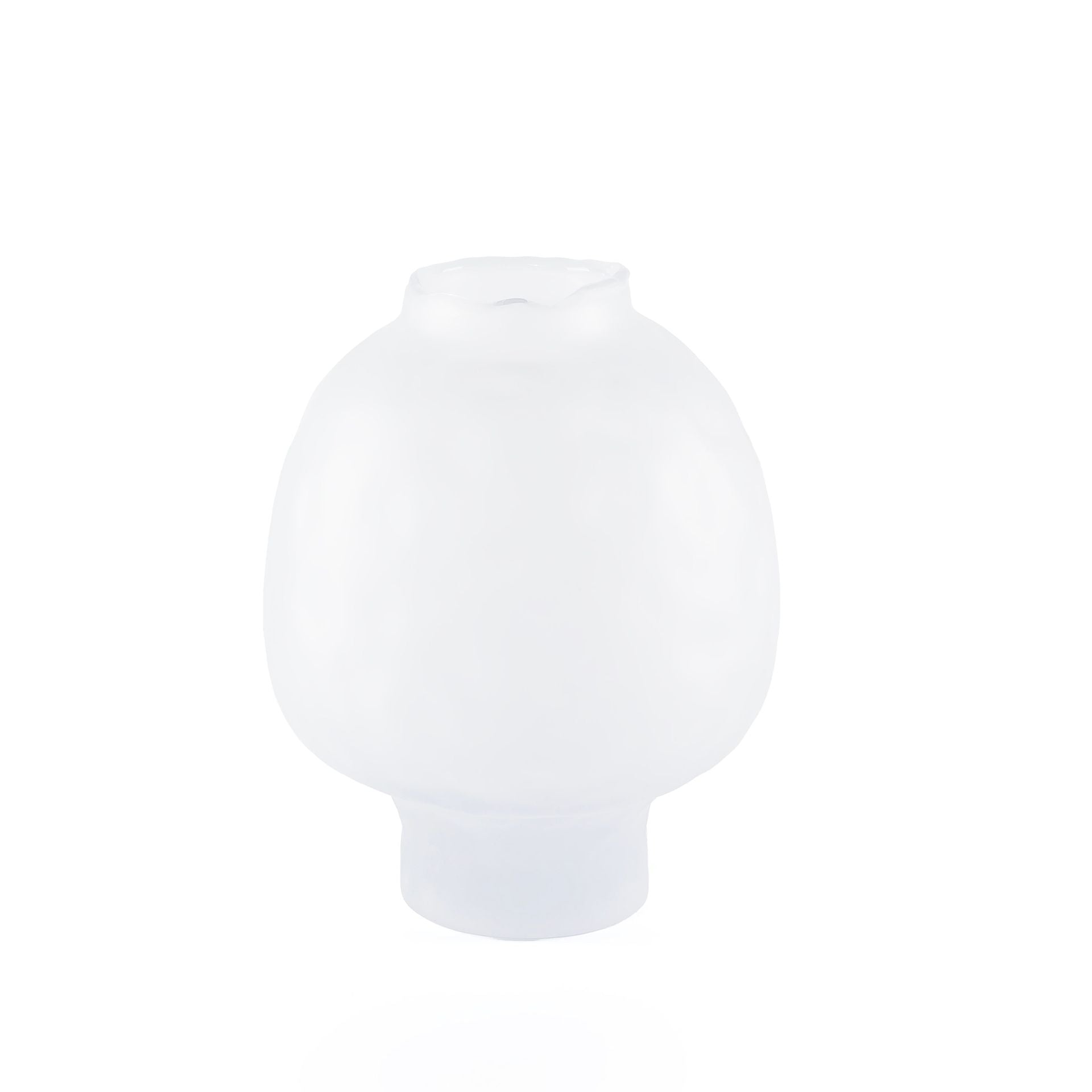 Elegant white glass vase - small