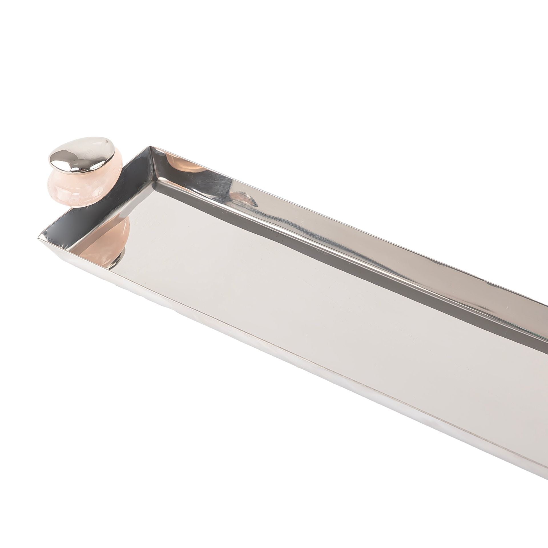 Elegance long stainless steel serving tray - xlarge