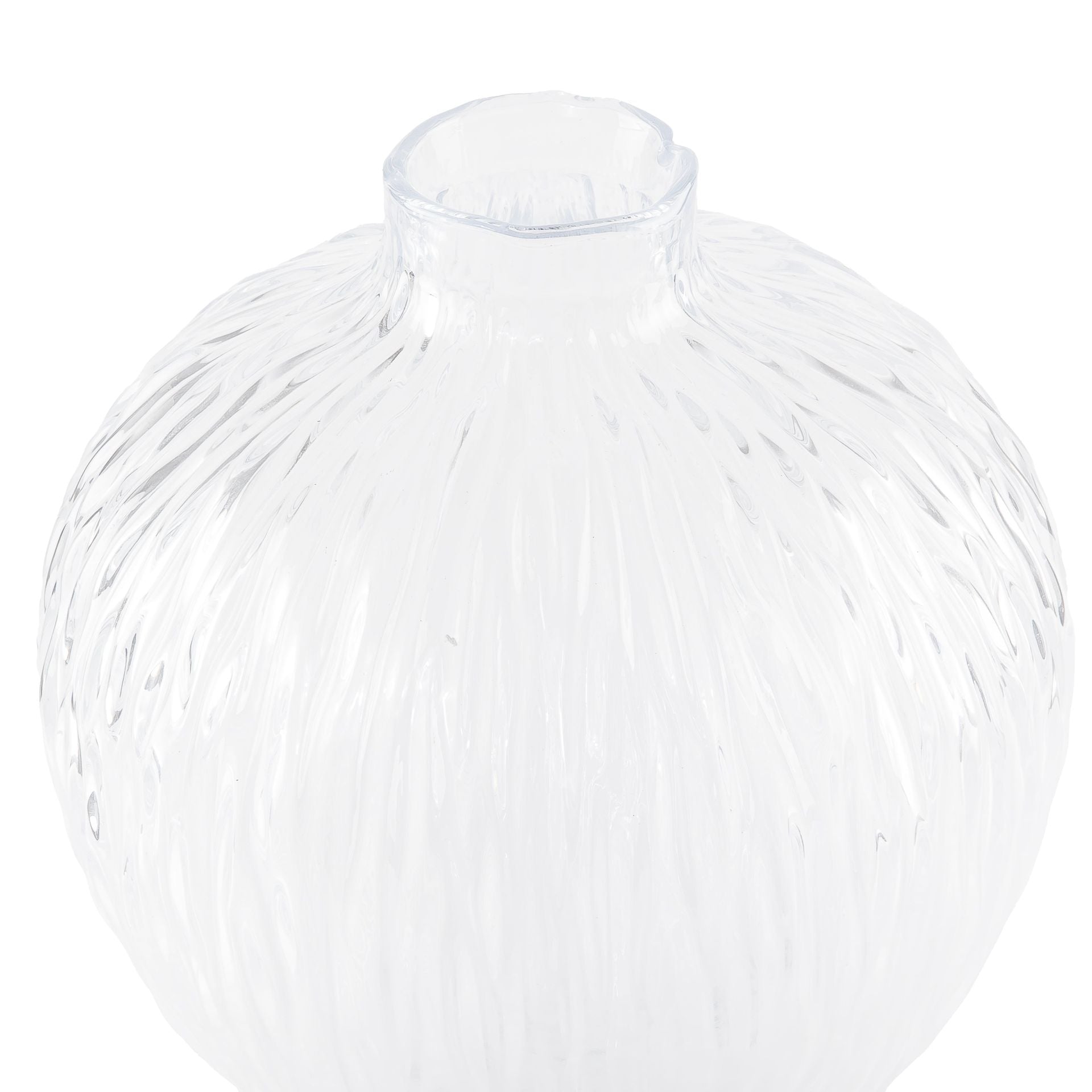 Transparent irregular-shaped glass vase