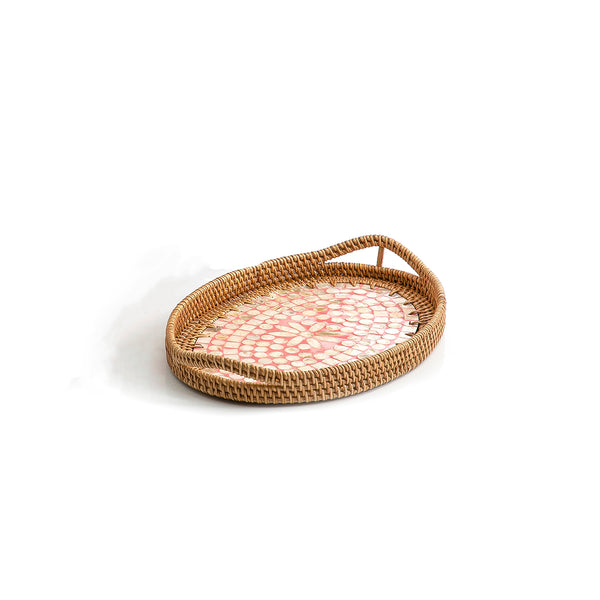 صينية تقديم بيضاوية من الصدف