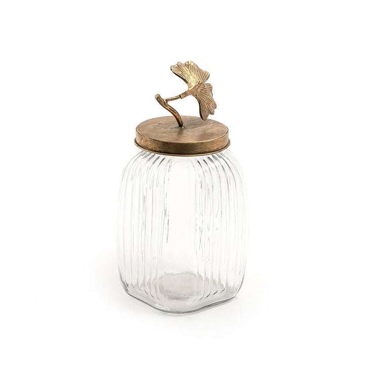 Glass jar with metal cover (7090442797251)