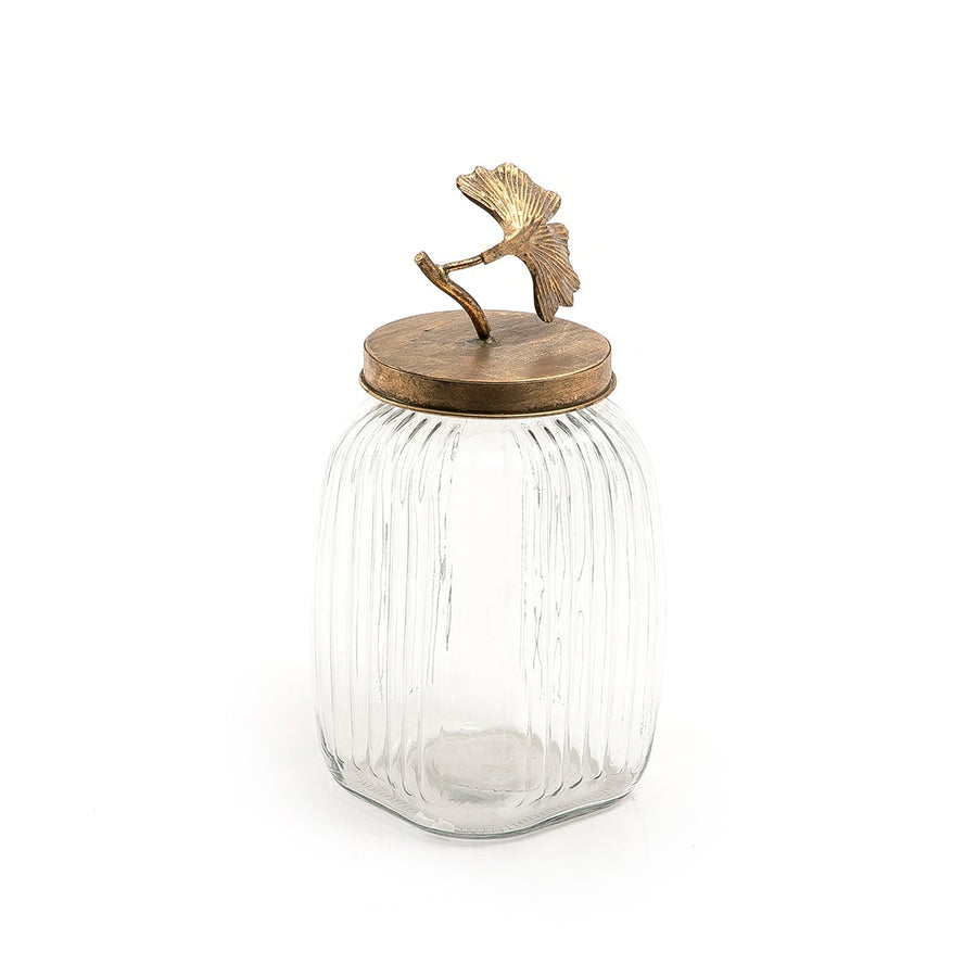 Glass jar with metal cover (7090442797251)