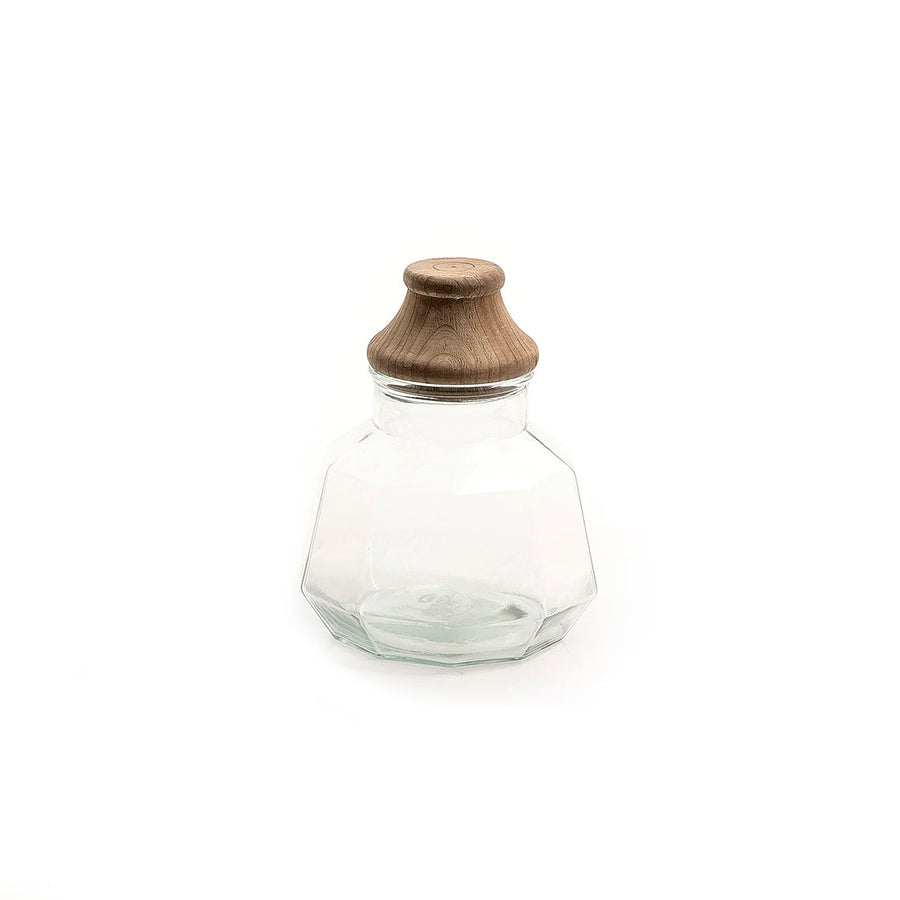 Glass jar with wooden cover (7090444828867)