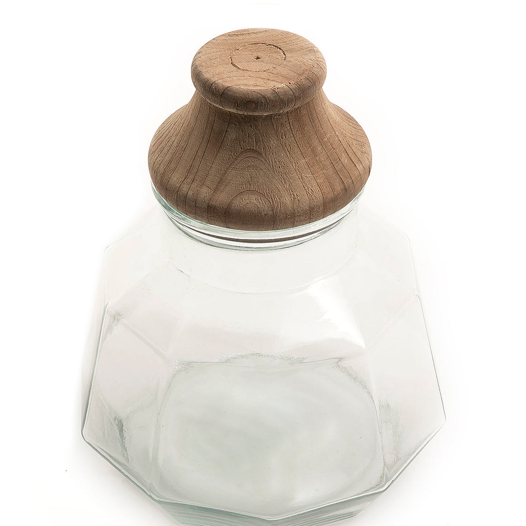 Glass jar with wooden cover (7090444828867)