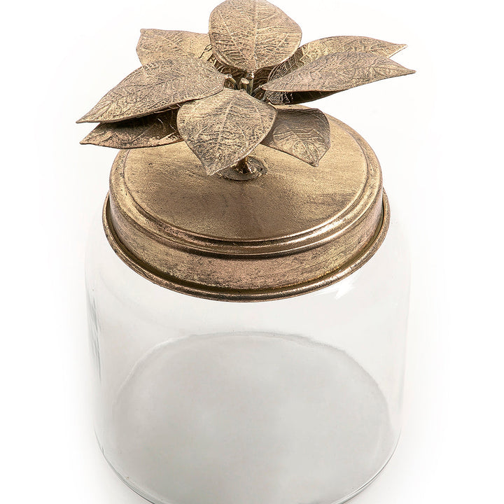 Glass jar with metal cover (7090442862787)