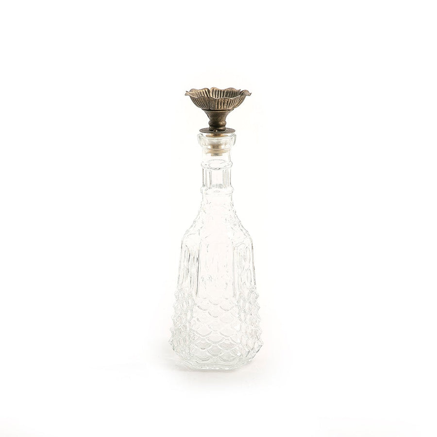 Glass bottle jar with metal cover (7090440962243)