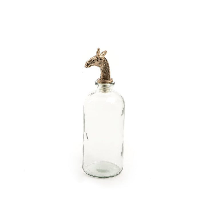 Glass bottle jar with metal cover (7090441093315)