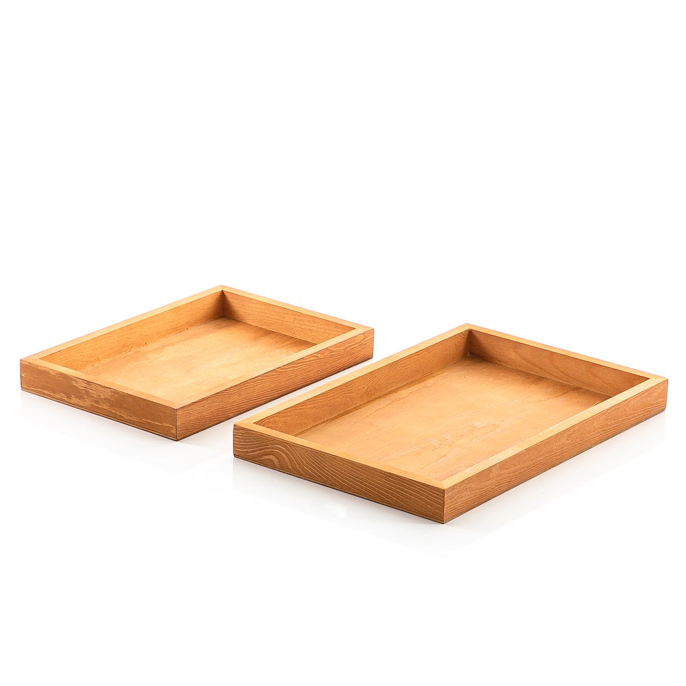 set of two wooden  trays (6174839210149) (7110758858947)