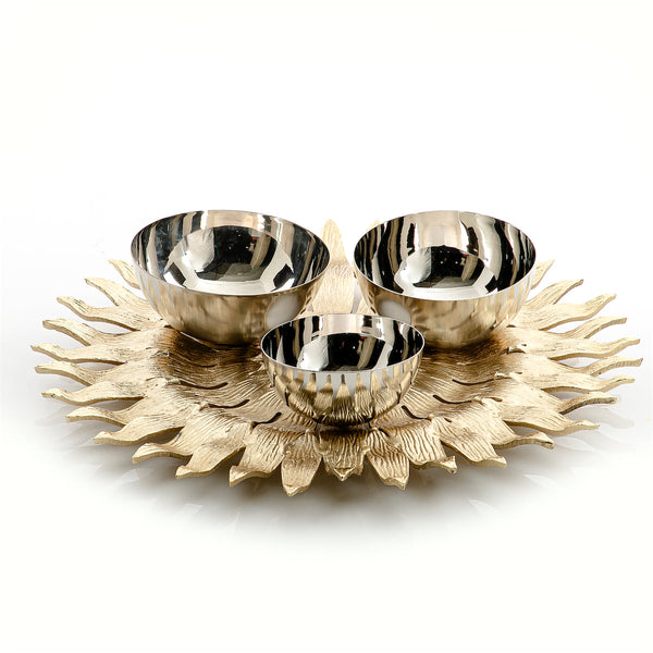 Metal tray with 3 bowls (6120990015653) (7170715877571)