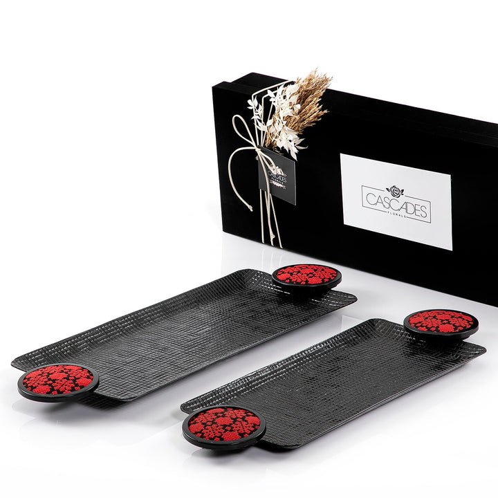 Set of 2 metal trays with gift box (7541488419011)