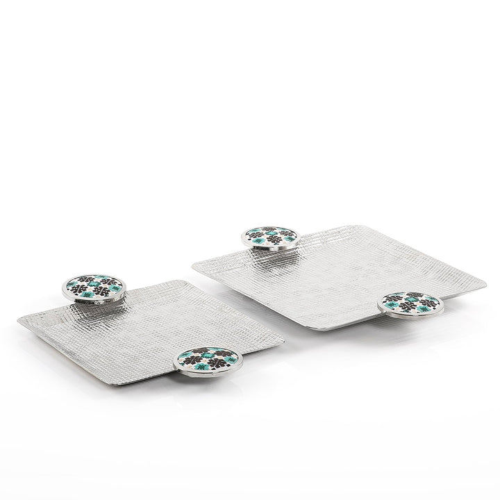 Set of 2 metal trays with gift box (7541488386243)