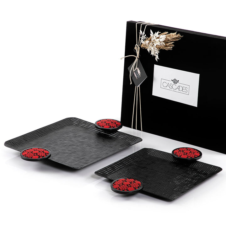 Set of 2 metal trays with gift box (7541488320707)