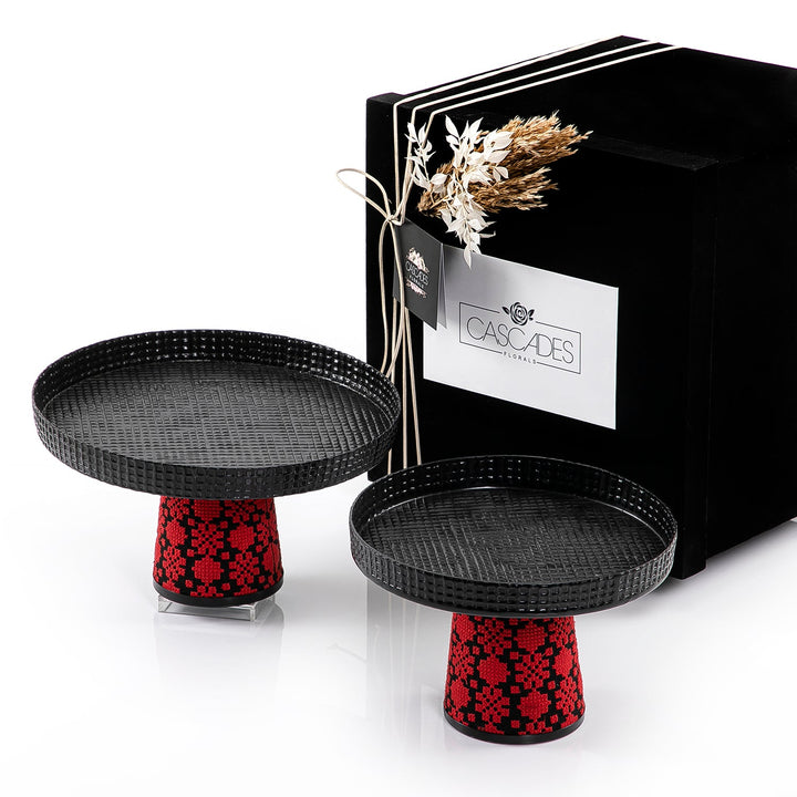 Set of 2 metal stands with gift box (7541488222403)