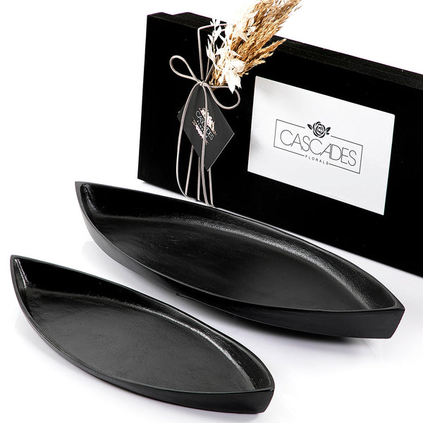 Set of 2 metal trays with gift box (7628756353219)