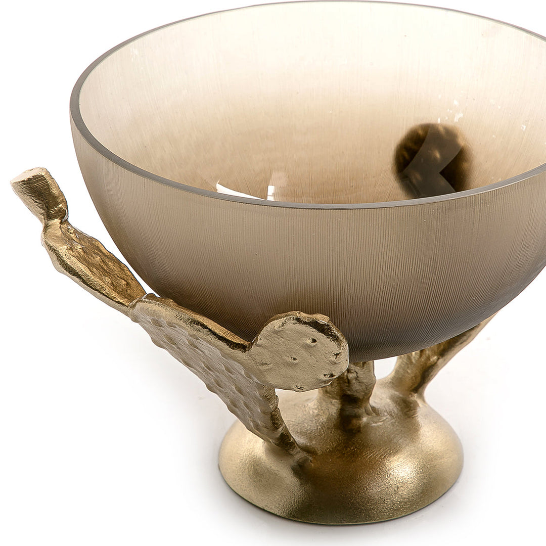 Metal and glass bowl (7090477170883)