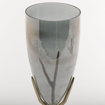 Glass and metal vase large size (7090440831171)