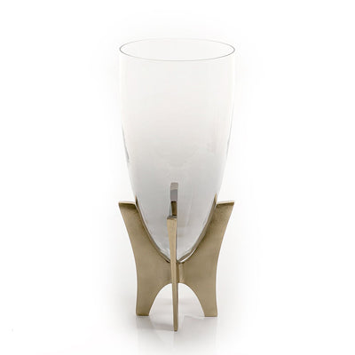 Glass and metal vase large size (7090440863939)