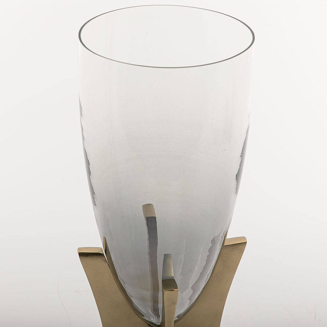 Glass and metal vase large size (7090440863939)