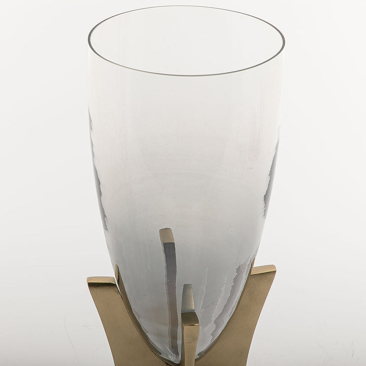 Glass and metal vase large size (7090440863939)