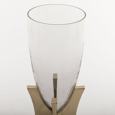 Glass and metal vase small size (7090440929475)
