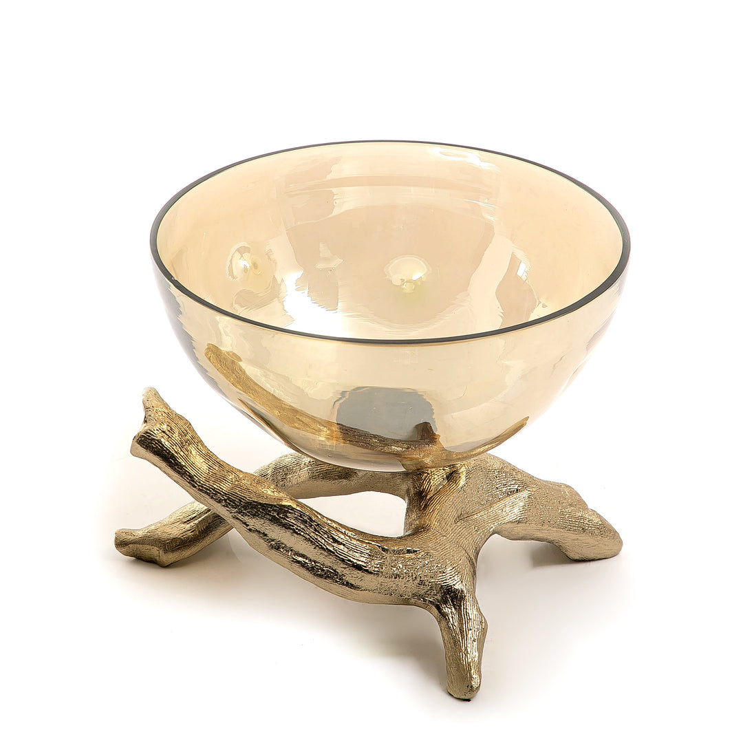 Metal and glass bowl (7090477695171)