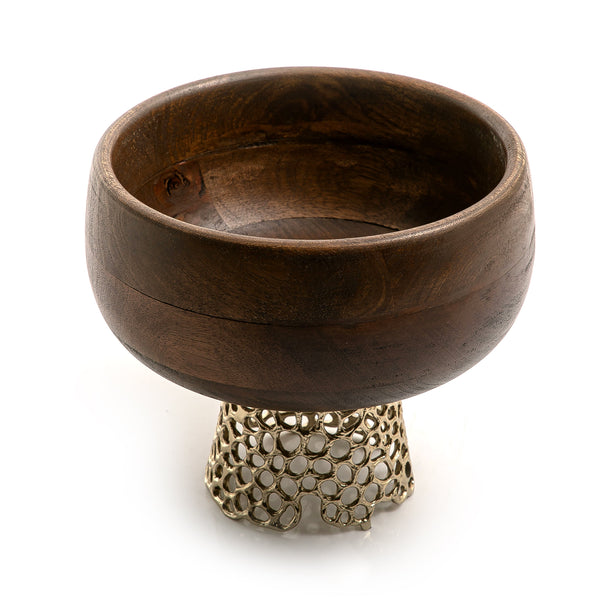 Metal and wood bowl large size (7090478350531)