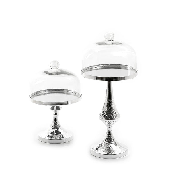 Set of 2 metal stands with glass cover (7110760005827)