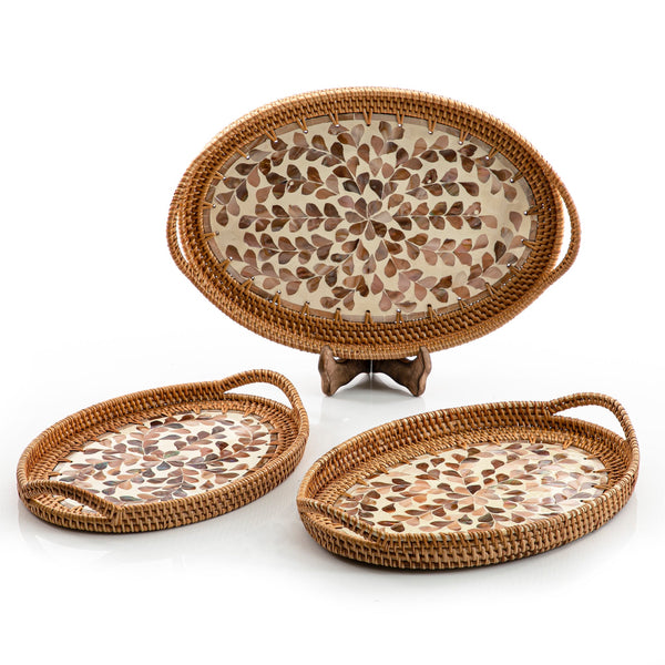 rattan oval tray set of 3 (5895097516197) (7090528452803)