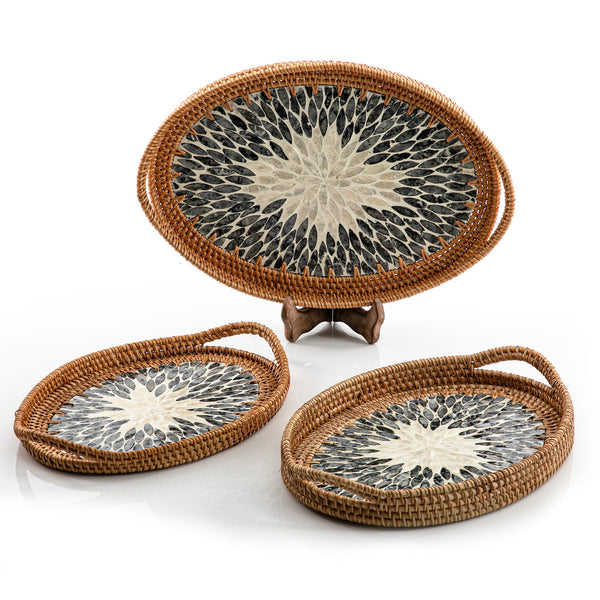 rattan oval tray set of 3 (5895177371813) (7090528813251)