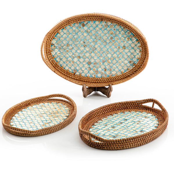 rattan oval tray set of 3 (7090528944323)