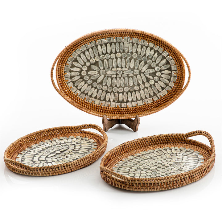 rattan oval tray set of 3 (5895222952101) (7090529075395)