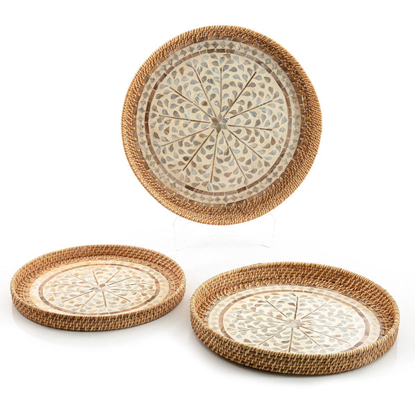 rattan oval tray set of 3 (5895243104421) (7090529272003)