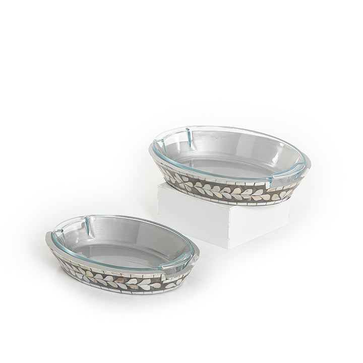 Set of 2 mother of pearl bowl with glass (7171131834563)