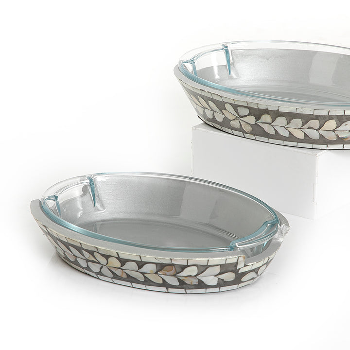 Set of 2 mother of pearl bowl with glass (7171131834563)