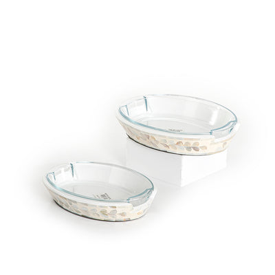 Set of 2 mother of pearl bowl with glass (7171131900099)